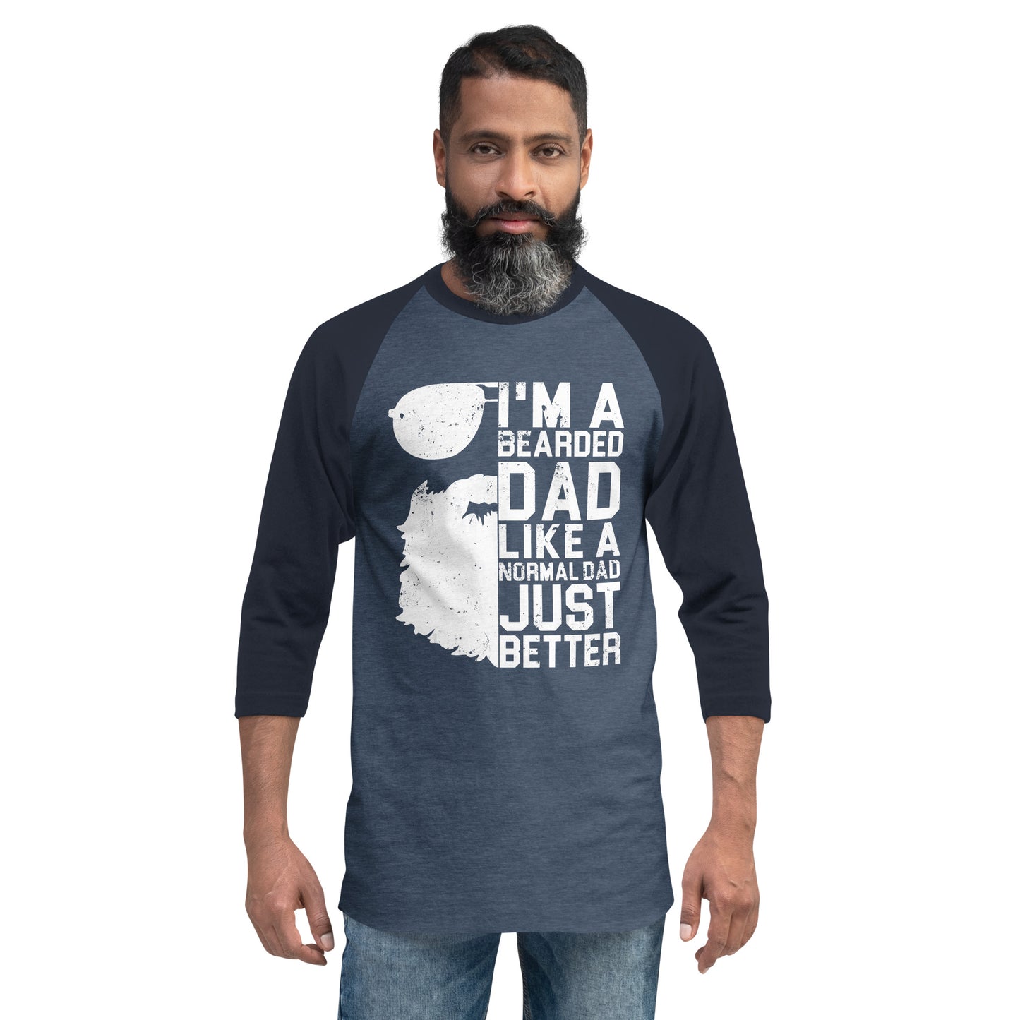 Bearded Dad 3/4 sleeve raglan shirt