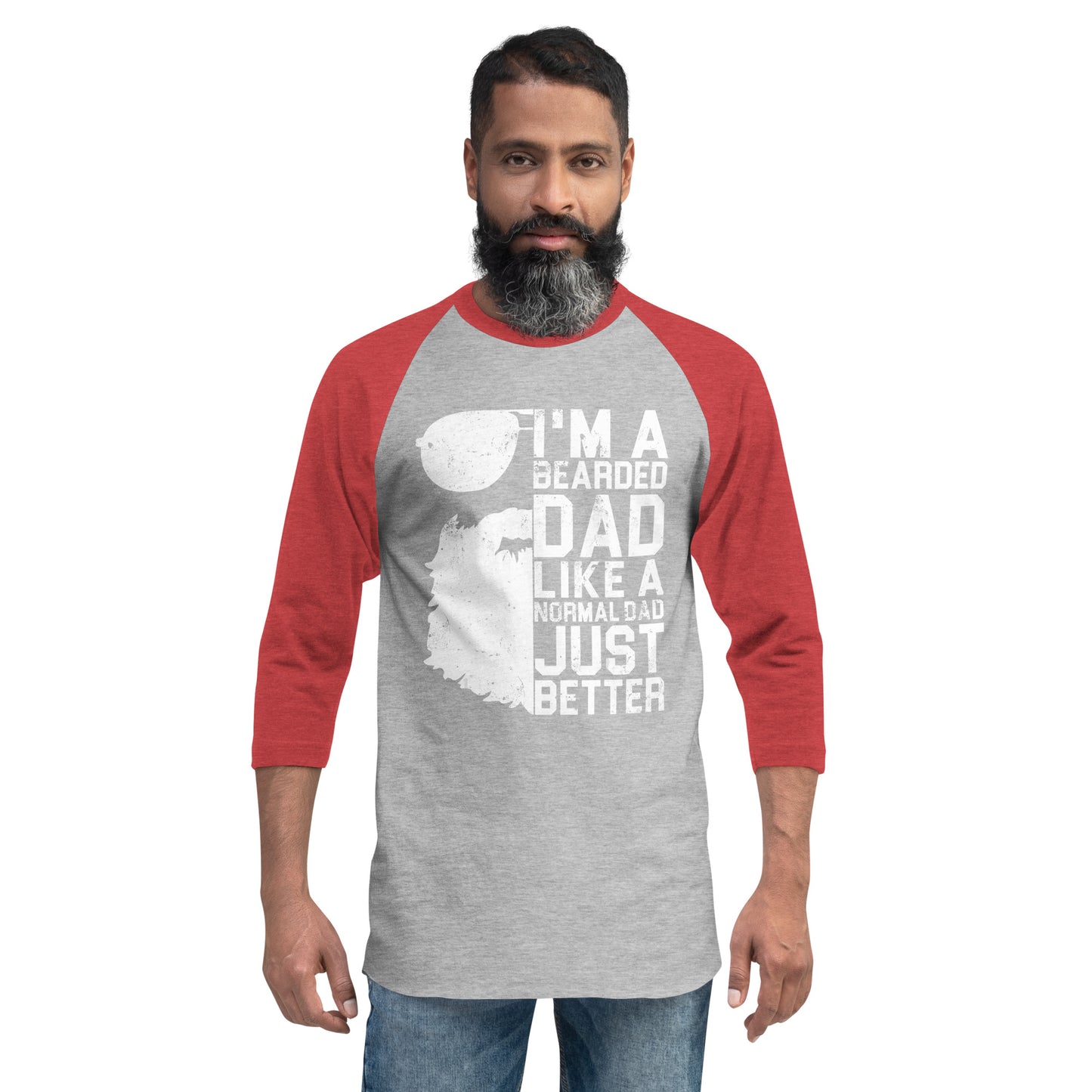 Bearded Dad 3/4 sleeve raglan shirt
